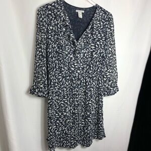 H&M Blue and White Floral Dress size 10 0446